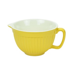 Omniware Simsbury Stoneware Batter Bowl - 2 Quart Mixing Bowl with Handle & Pour Spout - Microwave, Oven, Freezer, Dishwasher Safe -  (Yellow) - 1 of 1