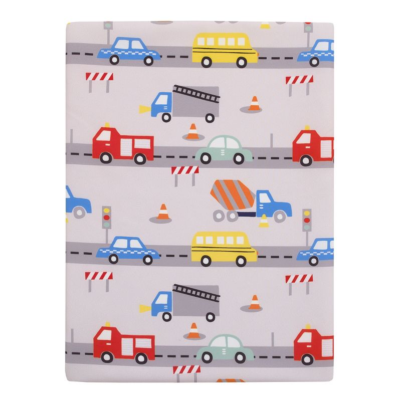 Everything Kids Construction, Bus, Truck, and Car Red, Yellow, and Blue Preschool Nap Pad Sheet, 5 of 6