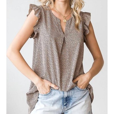 Women's Ditsy Leopard Top - PLUS - First Love