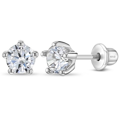 4mm Cubic Zirconia Stud Earrings in Sterling Silver