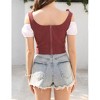Women Costume Fake Two Piece Strappy Vintage Corset Vest Pirate Medieval Viking Steampunk Gothic Tank Top - 3 of 4