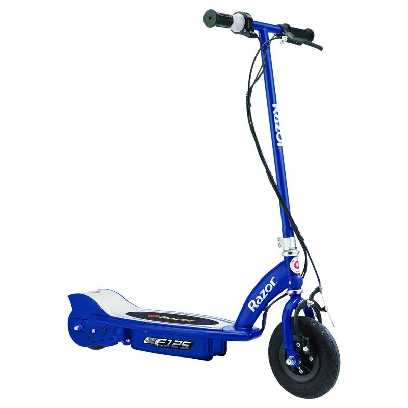 Razor E125 Kids Ride On 24V Motorized Battery Powered Electric Scooter Toy with up to 10 MPH Speed and 8 Inch Pneumatic Tires for Ages 8 Above, Blue, 1 of 7
