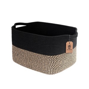 Aoibox Cotton Rope Cube Storage Bins with Handles for Shelves Closet Towel Book Toy Organizer 13x10x9 Inch - 1 of 4