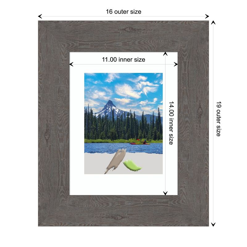 Amanti Art Rustic Plank Grey Picture Frame, 4 of 11