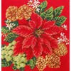 C&F Home Poinsettia On Red Needlepoint Pillow - image 2 of 2