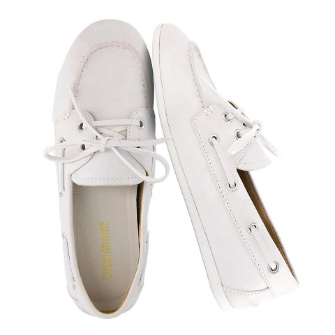 Женские туфли CUSHIONAIRE Women's Anchor Boat Shoe – Classic Slip-On Moccasin Loafer with Nautical Detailing + Memory Foam White Smooth 11
