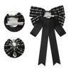 INSPIRE CHIC Women's Ribbon Bow Brooch Tweed Plaid Tie Pin Alloy Rhinestone Suitable for Uniforms - 3 of 4