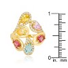 Slickblue Women's Multi-Color Ring – 18k Gold-Plated Cocktail Style with Pear Cut Cubic Zirconia, Size Options 5-10 - 3 of 4