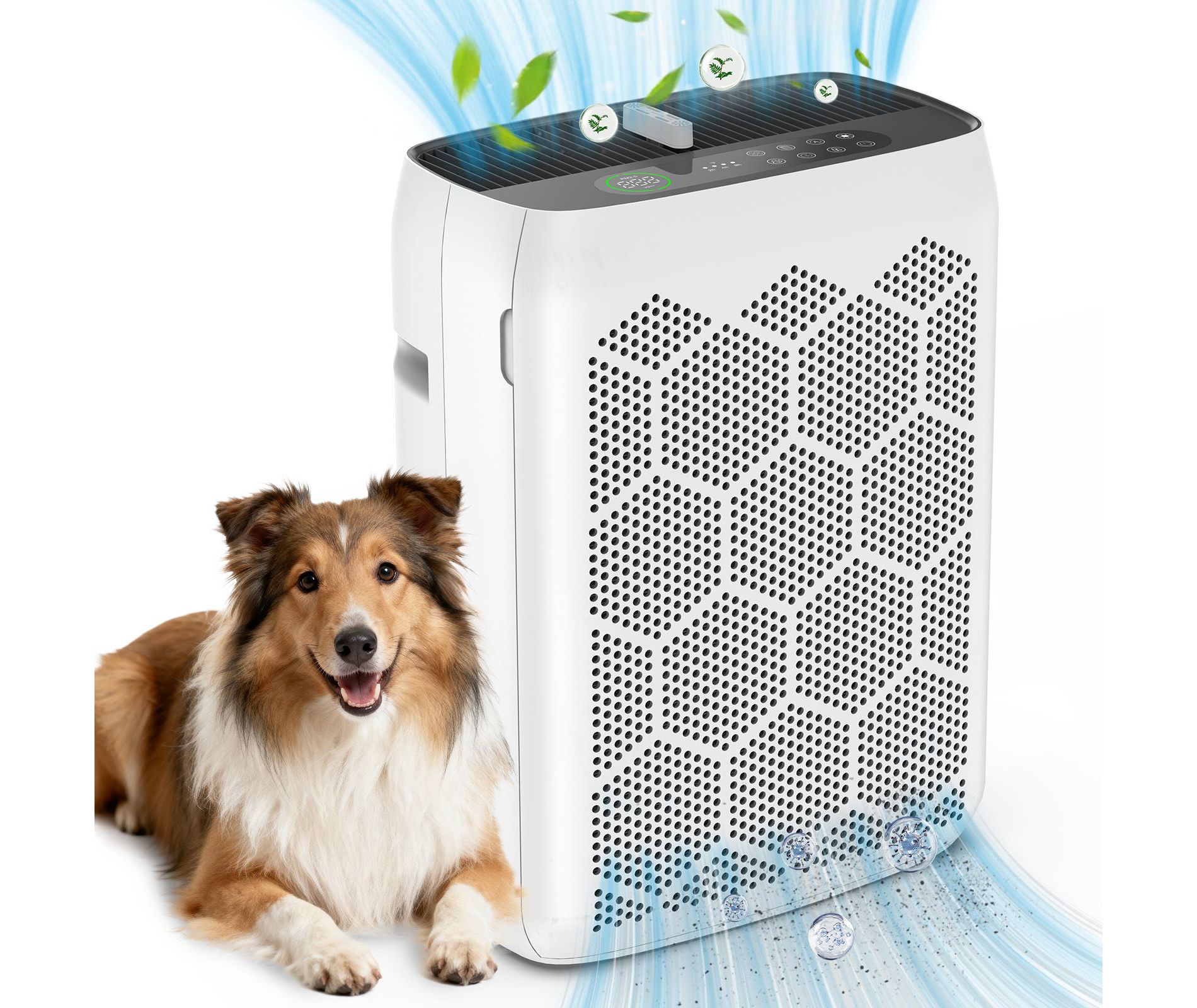 Teendow Air Purifier for Home Large Rooms up to 2200 sq ft, HEPA Air Cleaner with PM2.5 Display,Sleep Mode, Timer, Washable Pre-Filter, Aromatherapy