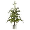 Nearly Natural 4.5-ft Pre-Lit Christmas Pine Artificial Tree in Decorative Planter - 3 of 4