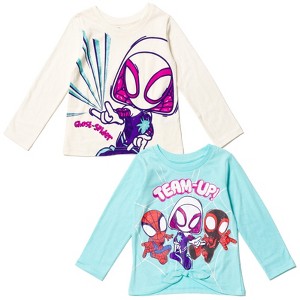 Marvel Spidey and His Amazing Friends Spider-Gwen Ghost Spider Miles Morales Girls 2 Pack T-Shirts Toddler to Little Kid - 1 of 4