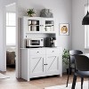 Kitchen Pantry Cabinet with Microwave Stand and Coffee Bar, Freestanding Hutch with Drawers, Doors & Adjustable Shelves - 4 of 4