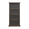 Glass Display Bookcase 4 Tier Glass Cabinet Storage Curio Cabinet with Flip up Glass Doors for Living Room-Tanpinhause - 3 of 4