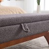 PAGED Storage Ottoman Bench Modern Shoe Bench with Wood Legs, Teddy Fabric End of Bed Table for Living Room, Bedroom, Entryway - 4 of 4