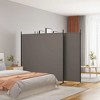 vidaXL Anthracite Fabric 4-Panel Room Divider - Modern Style Room Partition, Versatile Usage, Foldable Design for Easy Storage - 2 of 4