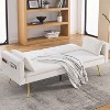 LOVMOR 72.5" Convertible Sofa Bed, Adjustable Velvet Sofa Bed - Velvet Folding Lounge Recliner - Reversible Daybed -Two Pillows and Center Leg - 3 of 3