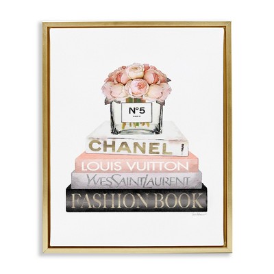 Stupell Industries Pink Fashion Book Stack, 17" x 21"