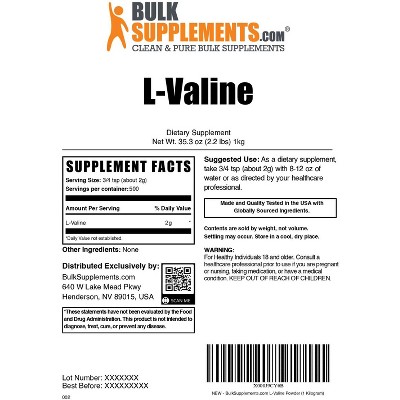 BulkSupplements L-Valine Powder