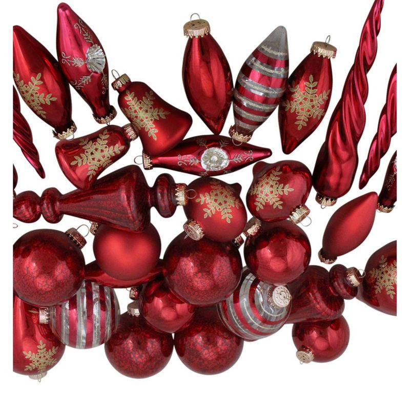 Northlight 36ct Red and Gold Contemporary Asymmetrical Christmas Ornaments 8", 3 of 4