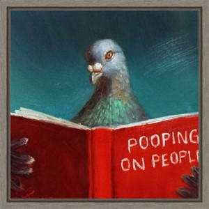 Amanti Art Pooping on People by Lucia Heffernan Framed Canvas Wall Art - 1 of 4