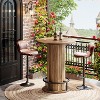 Lantine 39.4" H Round Bar Table, Wood Bistro Pub Table with Metal Ring Footrest for Dining Cocktail Living Room, Small Space,(Only Table) - 4 of 4