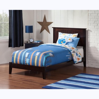 AFI Furnishings Nantucket Twin Traditional Bed with Open Footboard and Turbo Charger in Espresso