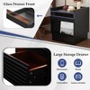 KWPZQEB Nightstand with Charging Station and LED lights, Side Table with 2 Drawers, End Table with USB Ports and Outlets, Night Stand for Bedroom - 4 of 4