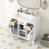 Bathroom Vanity Cabinet With 2 Drawers And Doors, Adjustable Storage Panel, Vintage Handle Modern Bathroom Storage Cabinet - 3 of 4