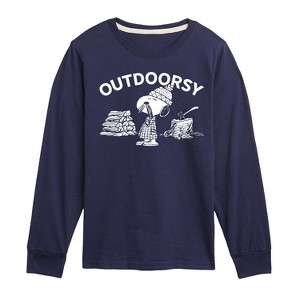 Boys' - Peanuts - Outdoorsy Snoopy Long Sleeve Graphic T-Shirt - 1 of 4