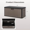 Costway Storage Box with Lockable Design & Gas Strut Handle 2 Person Bench Garden Organizer Brown/Black/Gray/Brown+Black - 3 of 4