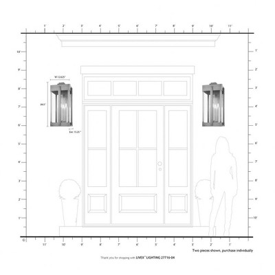 Elegant Lexington 4-Light Black Brass Outdoor Wall Lantern