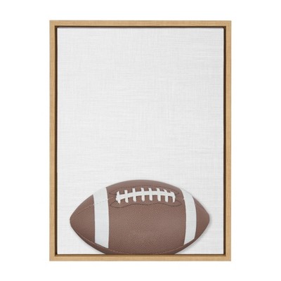 18" x 24" Sylvie Color Football Portrait Framed Canvas Natural - DesignOvation