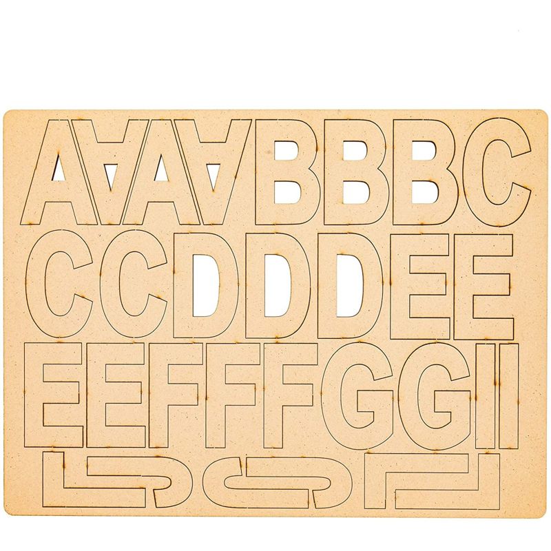 Bright Creations 83-Piece Unfinished Wood Decorative Alphabet Letters Sign 3-Inch for Home Wall Decor, 5 of 9