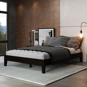 NicBex Wood Twin/Full/Queen Size Platform Bed Frame,Solid Wood Slats Support,6.5" Under Bed Storage,No Box Spring Needed,Noise-Free,Easy Assembly - 1 of 4