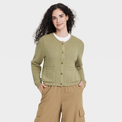 Women's Button-Front Striped Cardigan - Universal Thread™