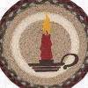 Earth Rugs Christmas Candle Round Trivet – 10" Holiday Candle Print on Braided Natural Jute Table Mat - 3 of 3