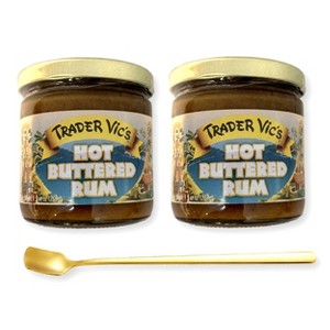 Trader Vic's Hot Buttered Rum Batter Mix (Hot Toddy) 9.9 Oz. X 2 Jars with Bonus Gift Gold Stainless Steel Stirring Spoon (3-Pc Set) - 1 of 4