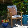 Sunnydaze Rodanthe Acacia Wood Outdoor Dining Armchairs with Cushions - 2pk - Natural/Bone White - 3 of 4