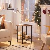 End Table, Small Side Table, Nightstand with 2-Layer Storage Shelves, Stable Frame, Easy Assembly - 2 of 4