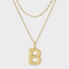 14K Gold Dipped Cubic Zirconia Duo Initial Multi-Strand Necklace - A New Day™ Gold - 2 of 4