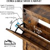 Acekool Shoe Cabinet with 2 Flip-Up Drawers & Open Storage, Adjustable Support Legs, Metal Knobs, Entryway Organizer - 4 of 4