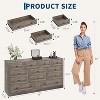 Modern 12-Drawer Wood Dresser, 61-Inch Wide TV Stand for 65 Inch TVs, Storage Cabinet for Bedroom, Living Room, Hallway - 3 of 4