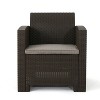 Outdoor Faux Wicker Arm Chairs Set of 2 - 4 of 4