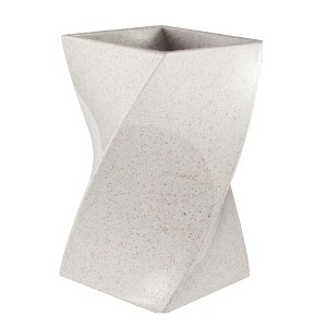 Zodaca Stylish Wave Pen Holder, Wheat Straw Pencil Cup Desk Organizer Makeup Brushes Holder, Beige - 1 of 4