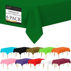 Plastic Tablecloth Disposable, Tablecloths for Rectangle Tables 54 inch. x 108 inch. Fits Tables Up to 8 Feet, Table Cloth for Party - SparkSettings - 1 of 4