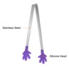 Unique Bargains Stainless Steel Silicone Tips Heart Hand Glove Shape Mini Food Tongs 3 Pcs - 4 of 4