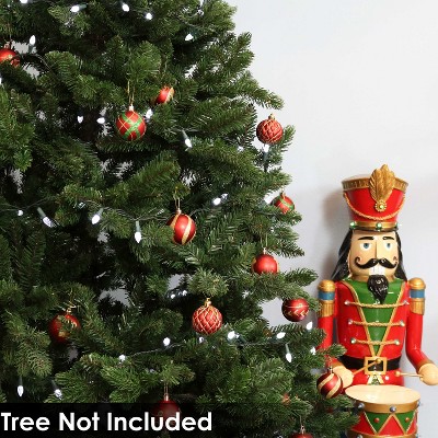 Red and Gold Shatterproof Plastic Christmas Ornament Set