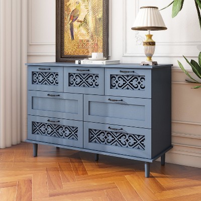 VYNXARIA 7 Drawer Cabinet, American Furniture, Suitable for Bedroom, Living Room, Study