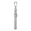 Black Bow Jewelry Sterling Silver Rhodium-Plated Hollow 3D Rope Cross Pendant, 32 x 57mm - 2 of 4