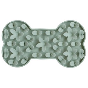 Dexypaws Enrichment Snuffle Mat: Sage Green Bone - Textured Dog Feeding Pad - 1 of 4